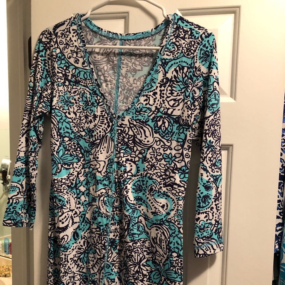 Lilly pulitzer cotton 3/4 sleeve dress EUC